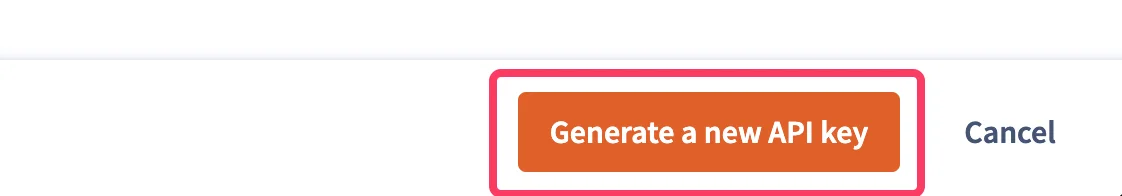 Kliknij przycisk 'Generate a new API key'