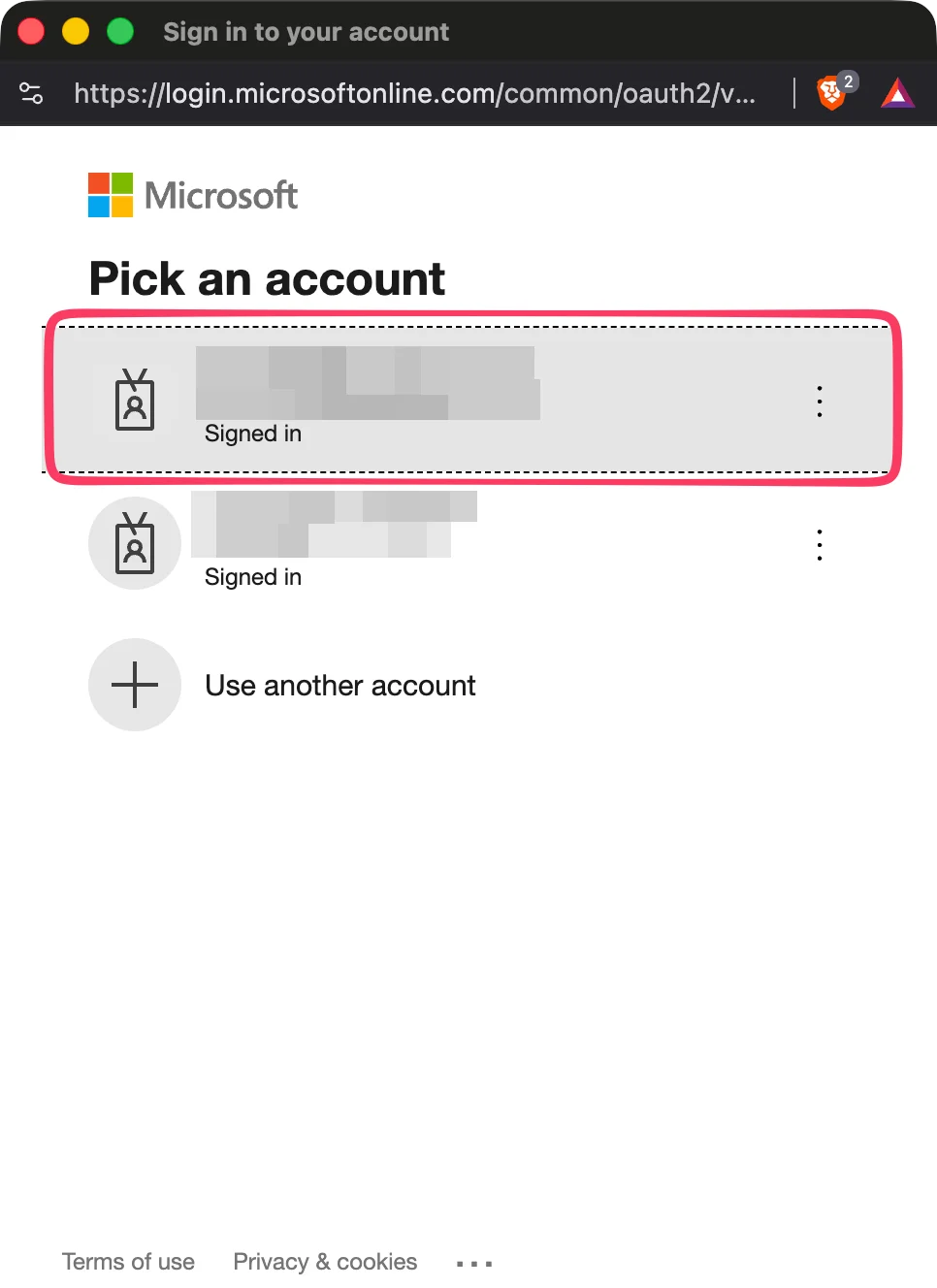 Sélectionnez le compte à synchroniser avec Scribe