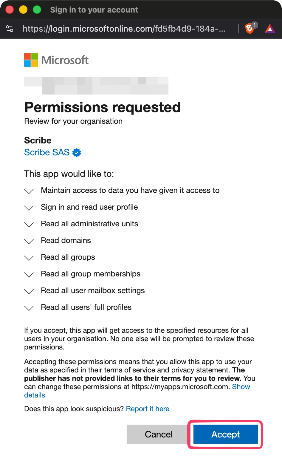 Accepter toutes les autorisations