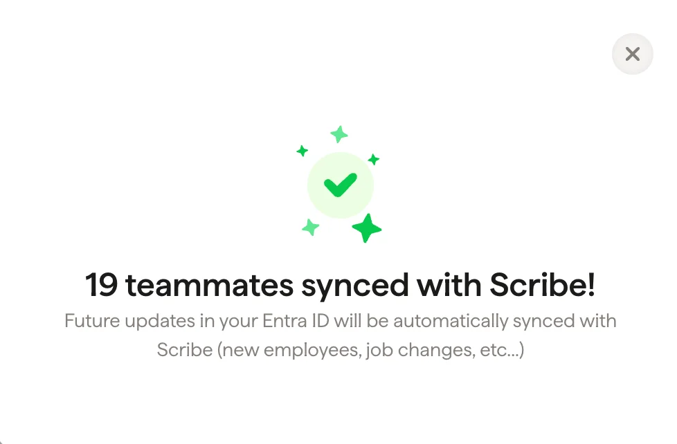 Terminé, vos collaborateurs sont synchronisés avec Scribe
