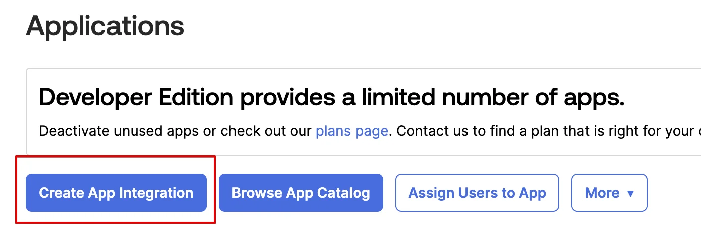 Kliknij Create App Integration