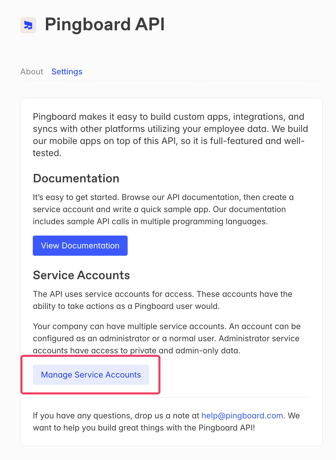 Haz clic en 'Manage Service Accounts'