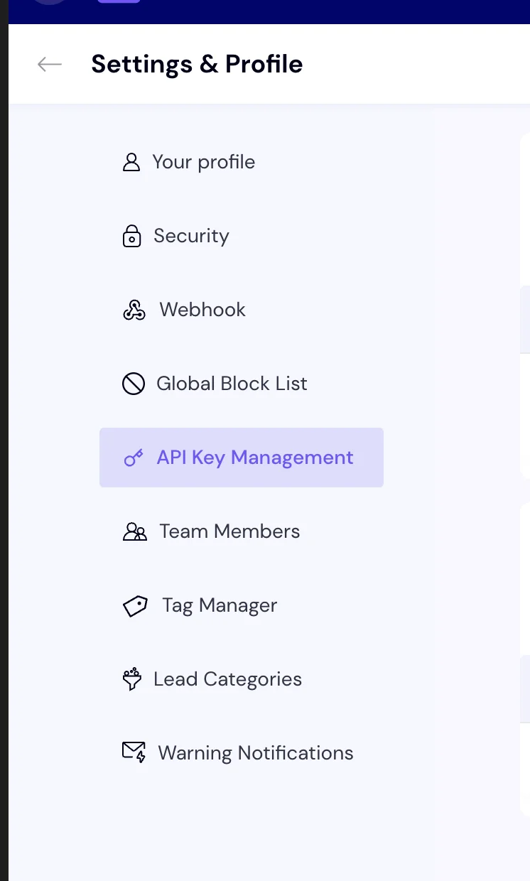 Następnie w menu po lewej kliknij "API Keys Management"